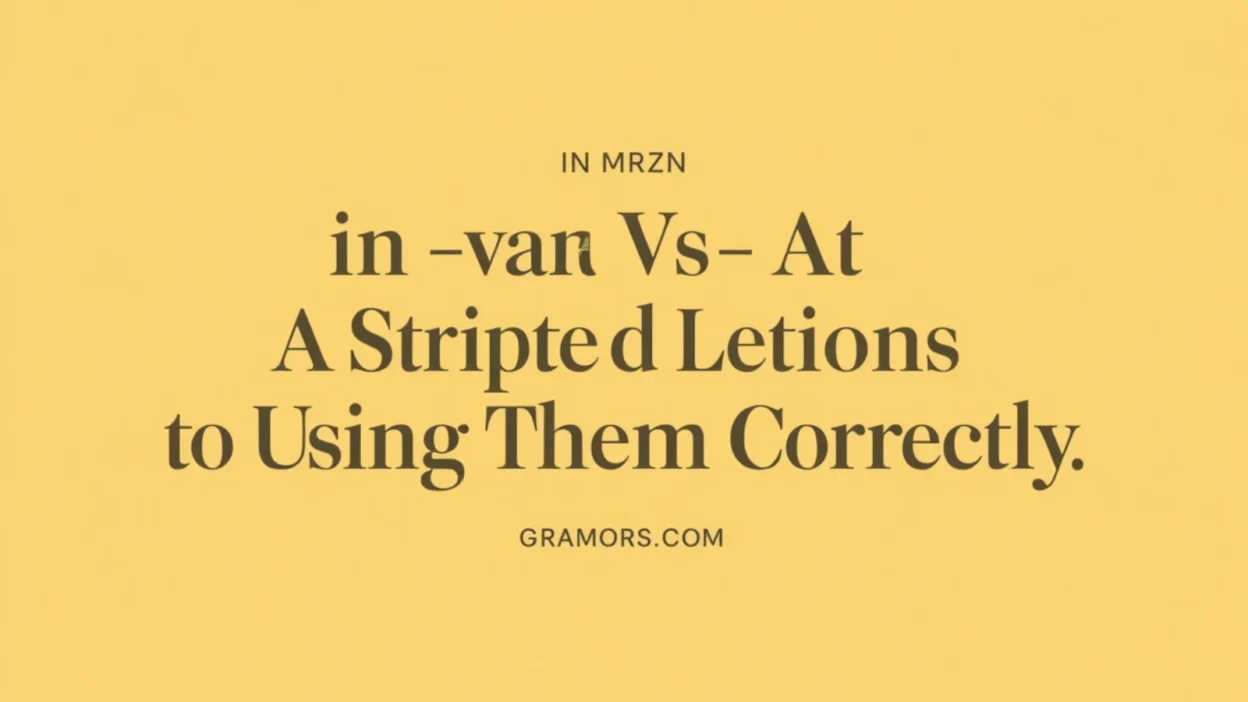 In vs At: Simple Guide to Using Them Correctly